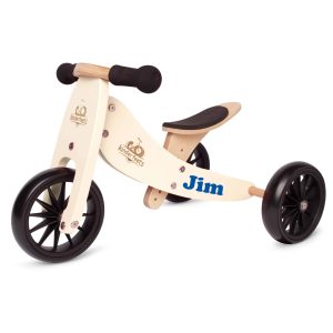 Kinderfeets 2-in-1 houten loopfiets driewieler Tiny Tot Cream