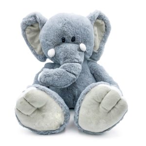 Knuffel Olifant (voetjes) met naam grijs