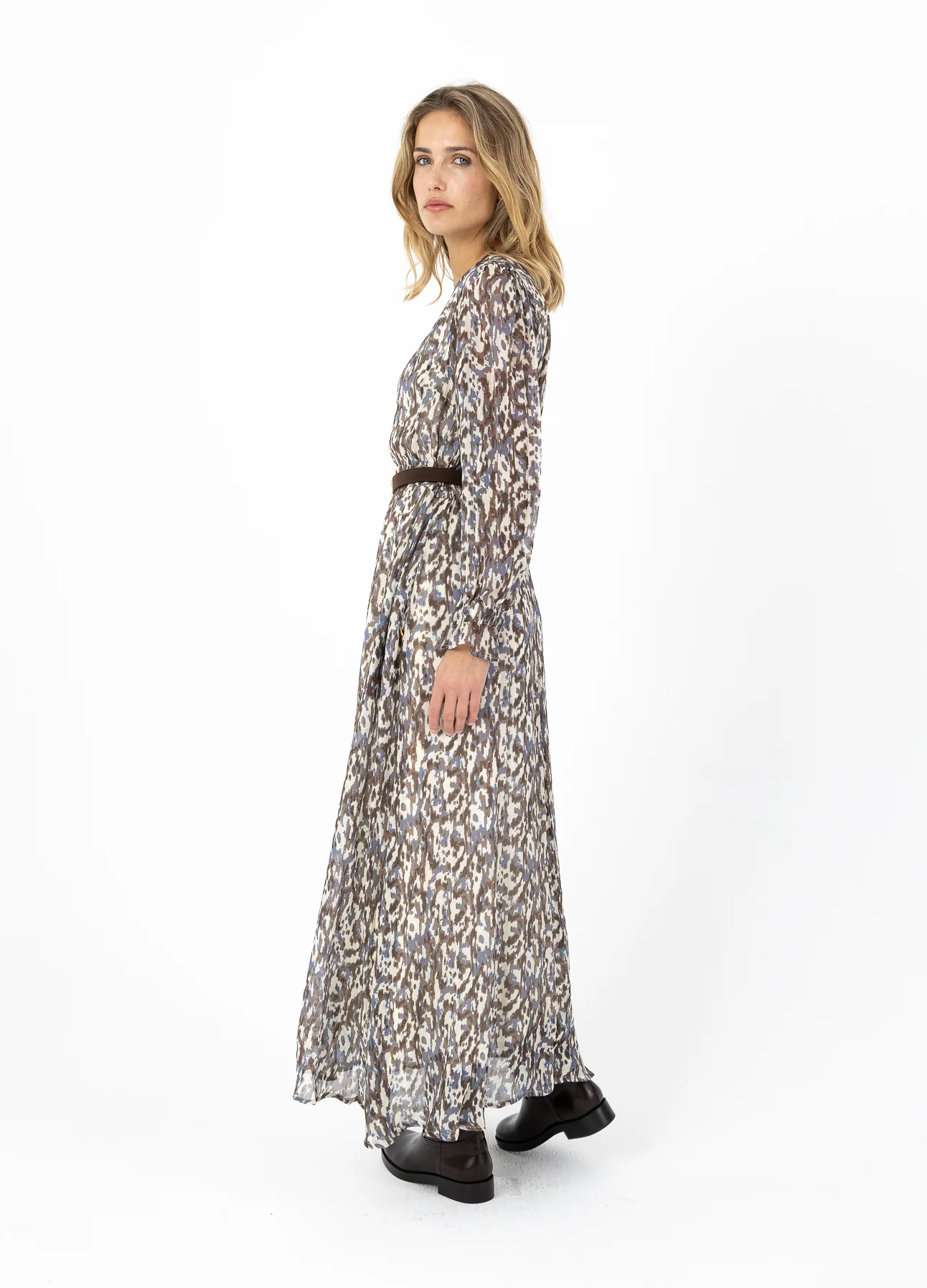 LANGE JURK IN DROMENLAND PRINT - Blue dreamscape print - Afbeelding 3