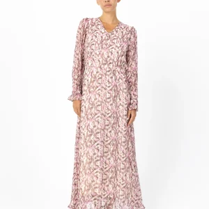 LANGE JURK IN DROMENLAND PRINT - Pink dreamscape print