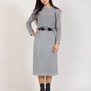 LANGE ROK IN MESH - Dark Grey
