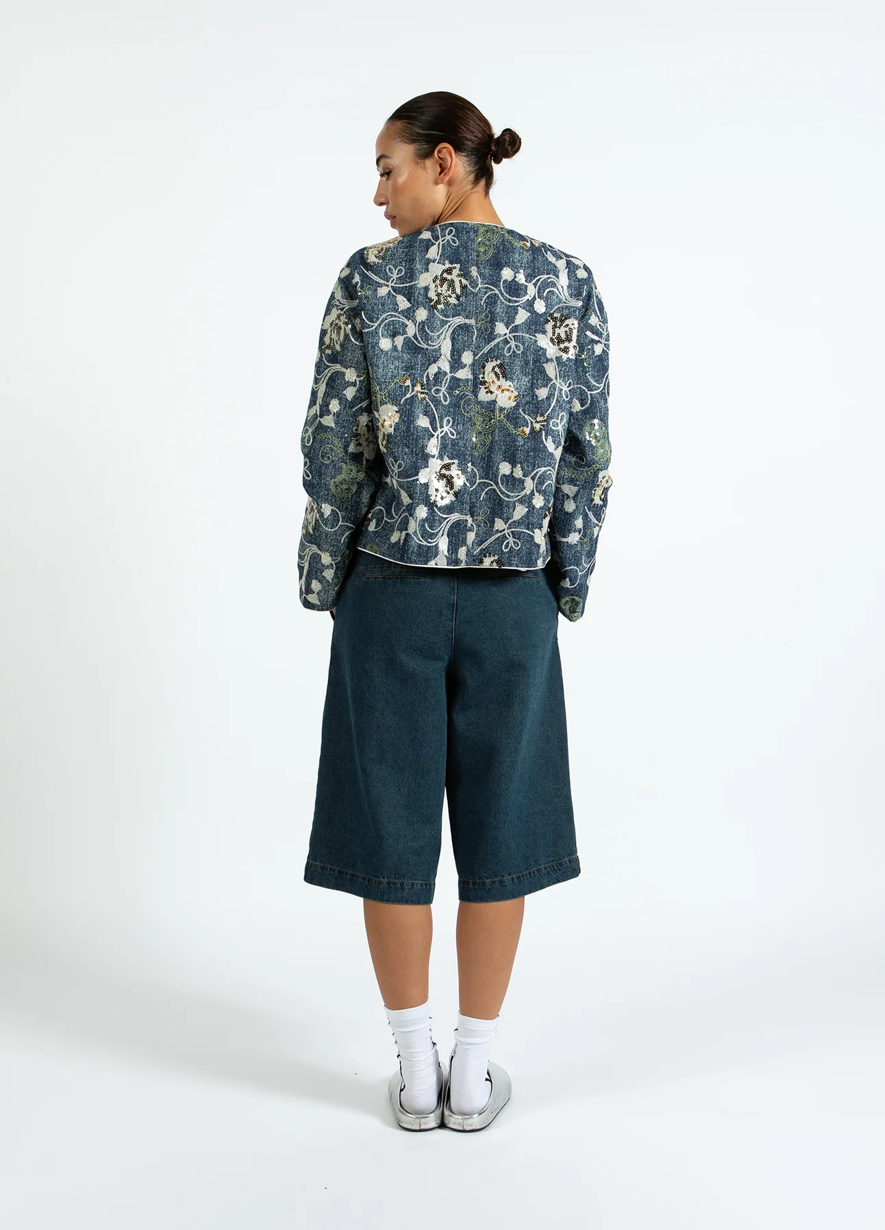 LANGE SPIJKERSHORTS - PETRA FIT - Afbeelding 5