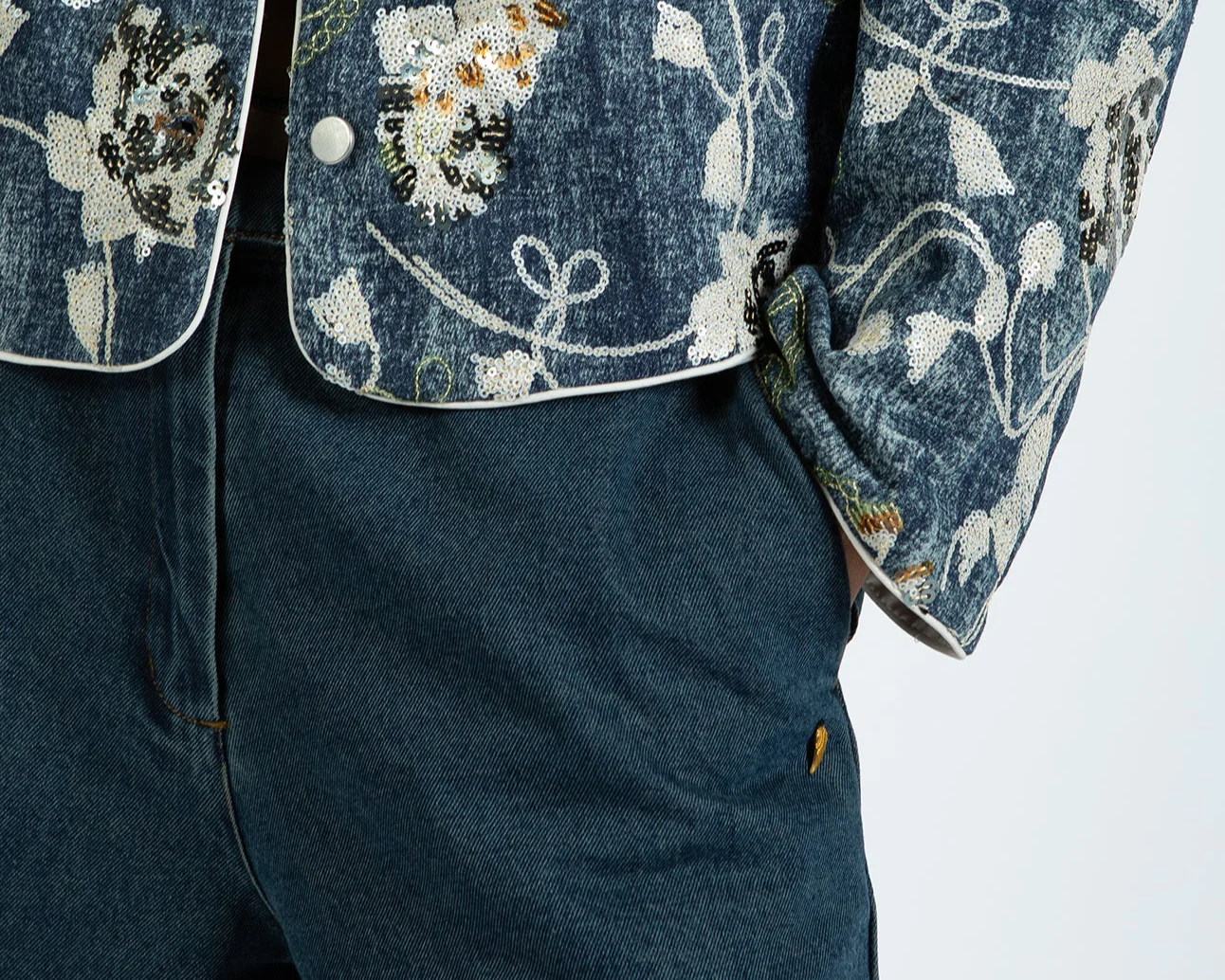 LANGE SPIJKERSHORTS - PETRA FIT - Afbeelding 7