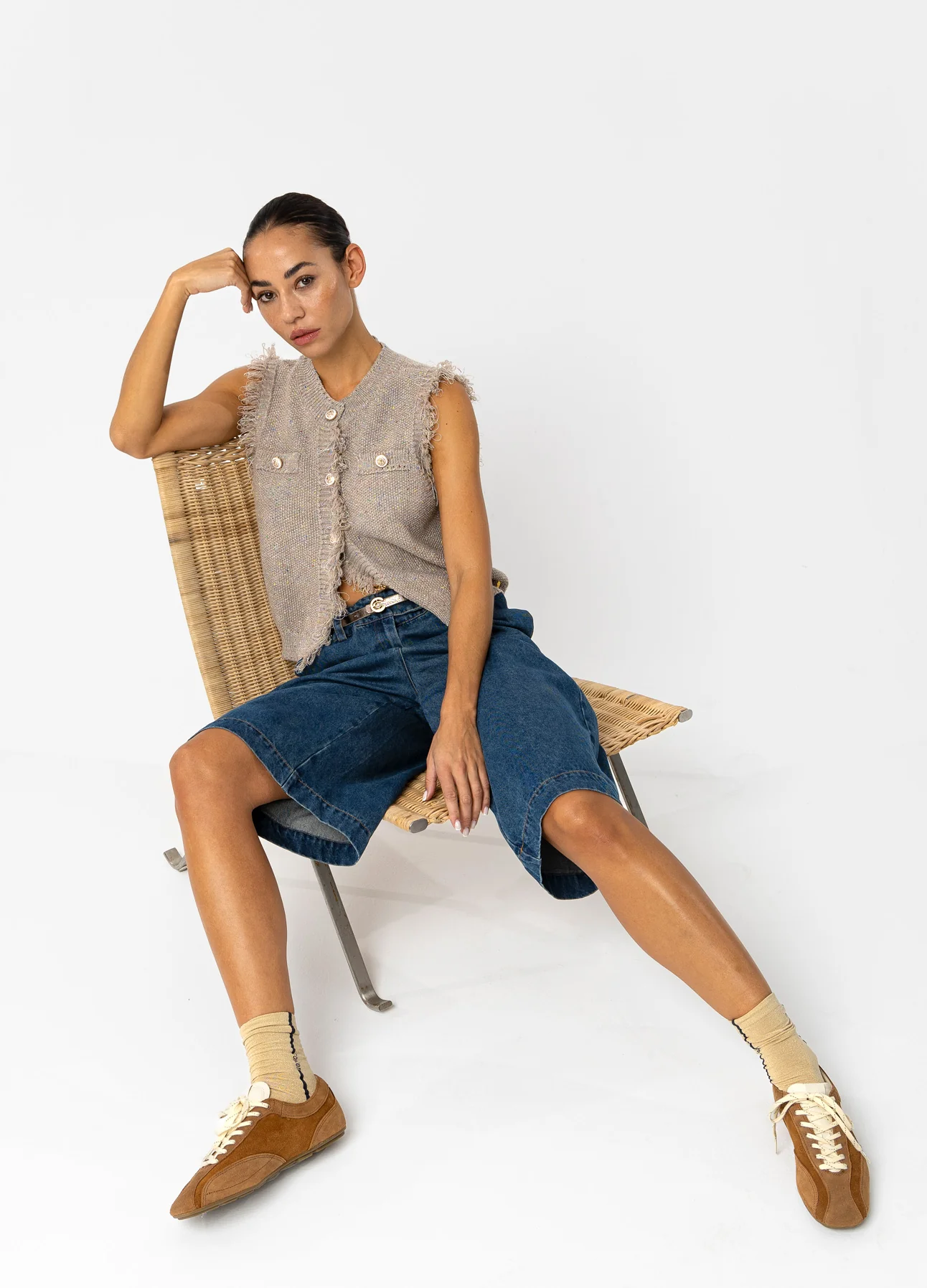 LANGE SPIJKERSHORTS - PETRA FIT - Afbeelding 8