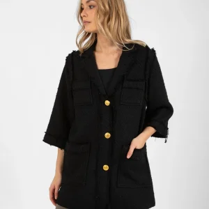 LANG BLOUZENJAS - Black