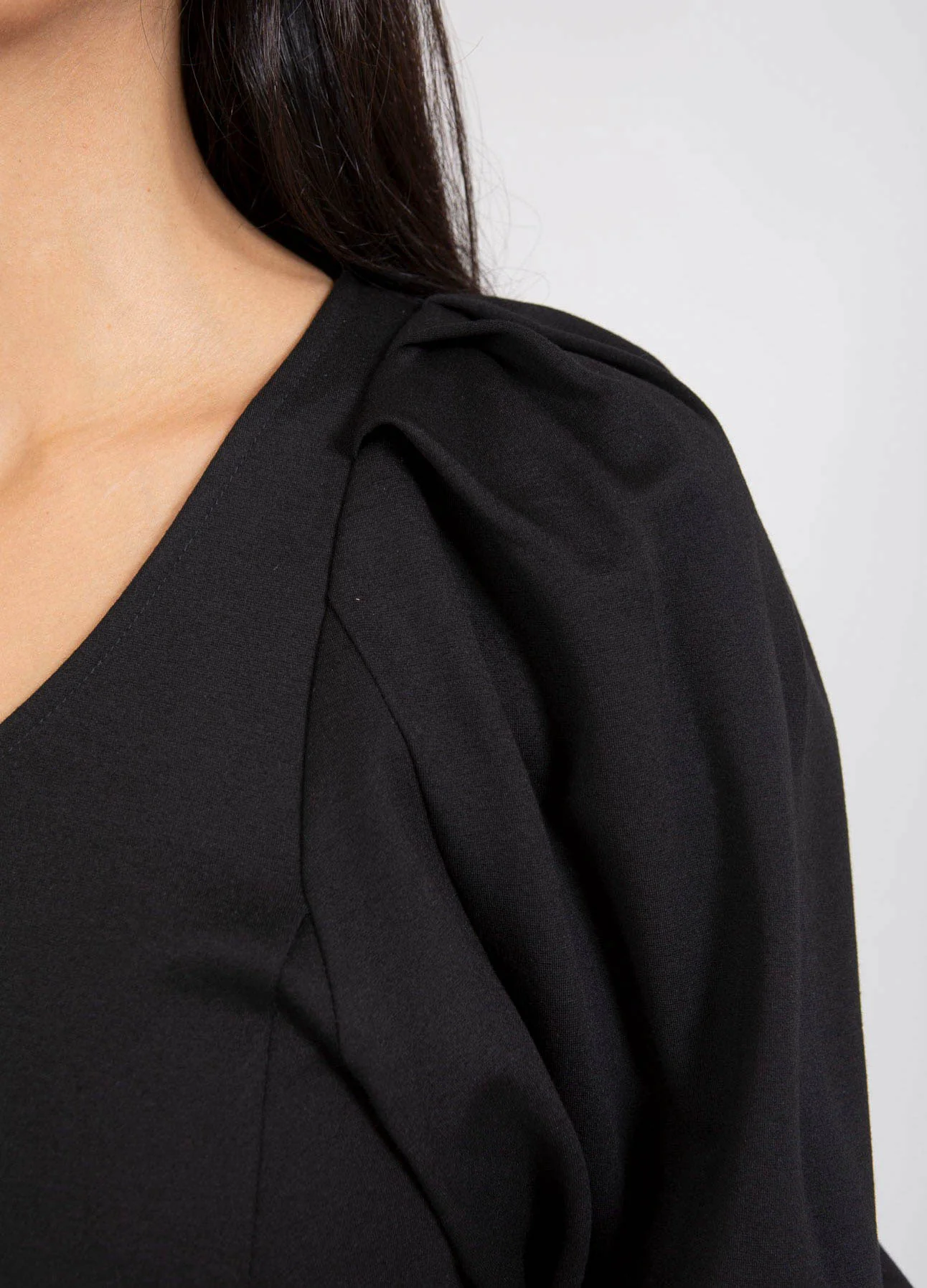 LONG DRESS W. WIDE SLEEVES - Black - Afbeelding 6