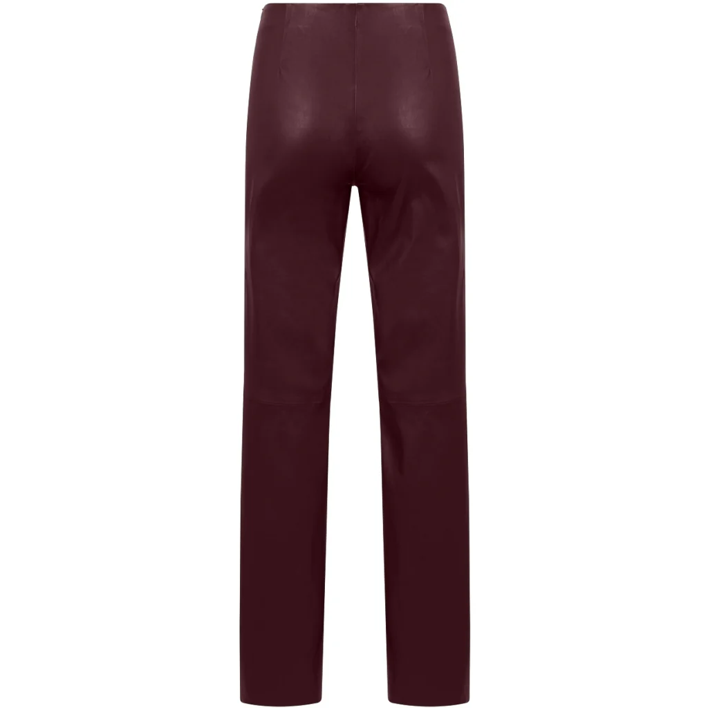 LONG LEATHER LEGGINGS W. FLARED LEGS - MYNTE FIT - Bordeaux - Afbeelding 3