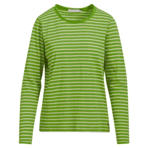 LONG SLEEVE T-SHIRT W. STRIPES - Flash green cream stripe