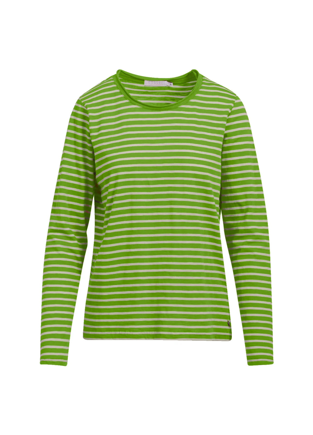 LONG SLEEVE T-SHIRT W. STRIPES - Flash green cream stripe