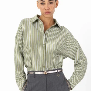 LOS STREEP OVERHEMD - Green stripe