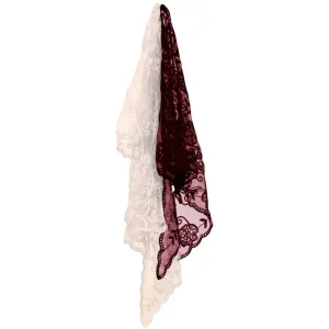 Lace scarves - 2 pack - Creme/Burgundy mix