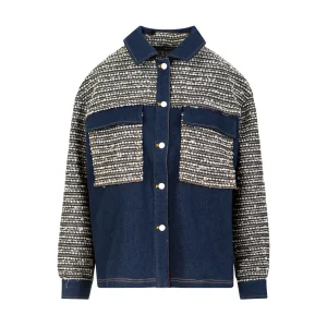 MIX JACQUARD JAS - Denim/ jaquard mix