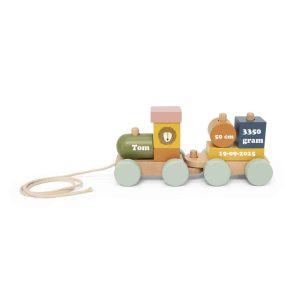 Houten dierentrein Trixie Mini met naam