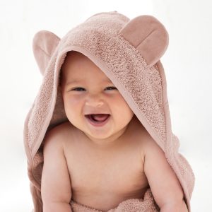 Handsfree Badcape Old Pink met naam (NEW)