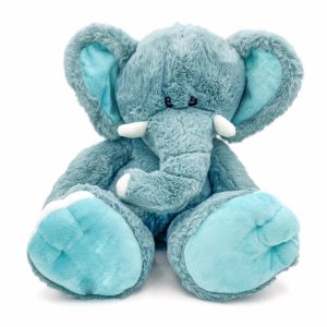 Knuffel Olifant (voetjes) met naam blauw