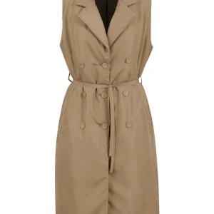 PADDED LONG VEST - Golden hazel