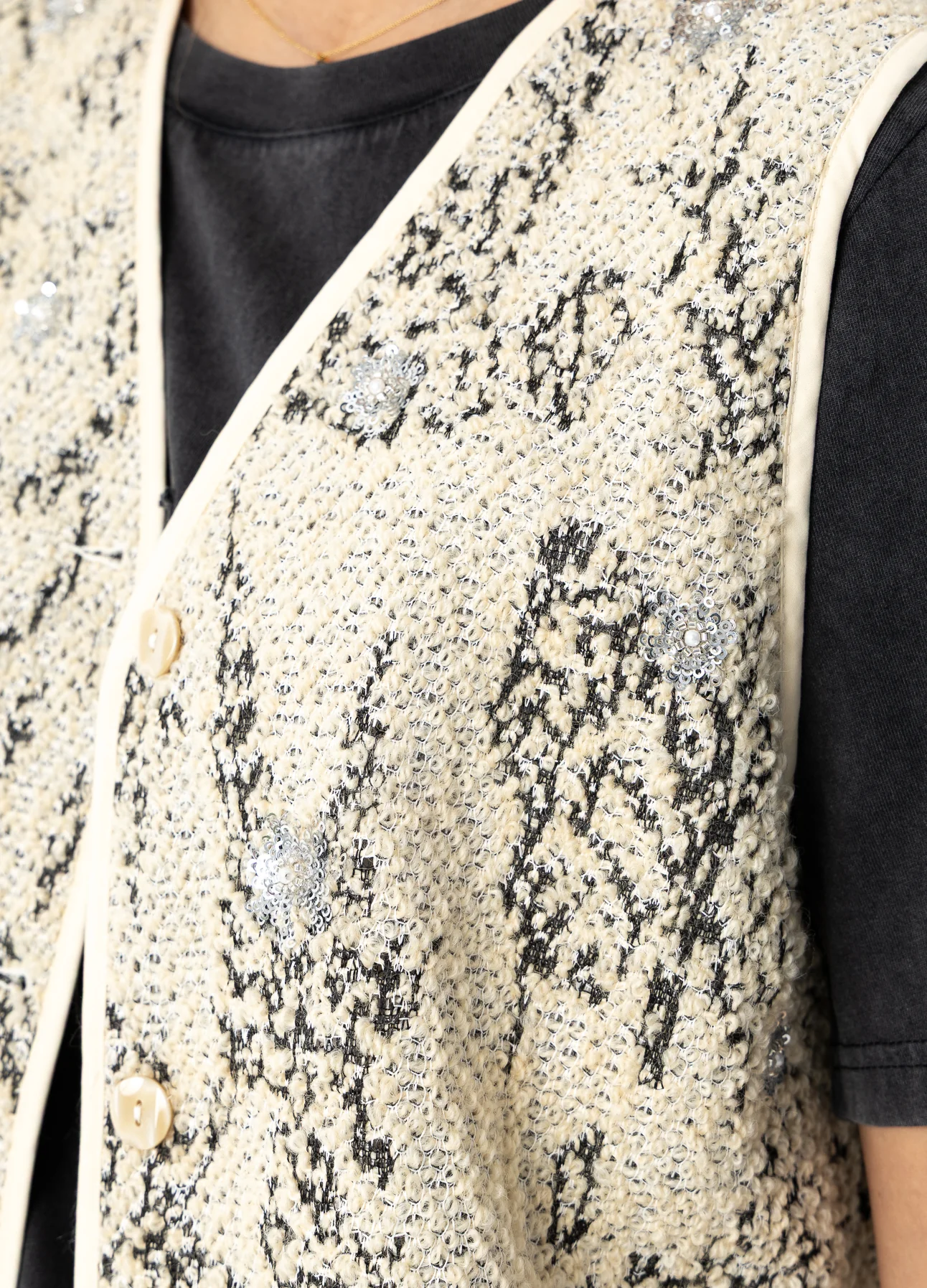 PAILLETTENVEST - Grey sequins - Afbeelding 5