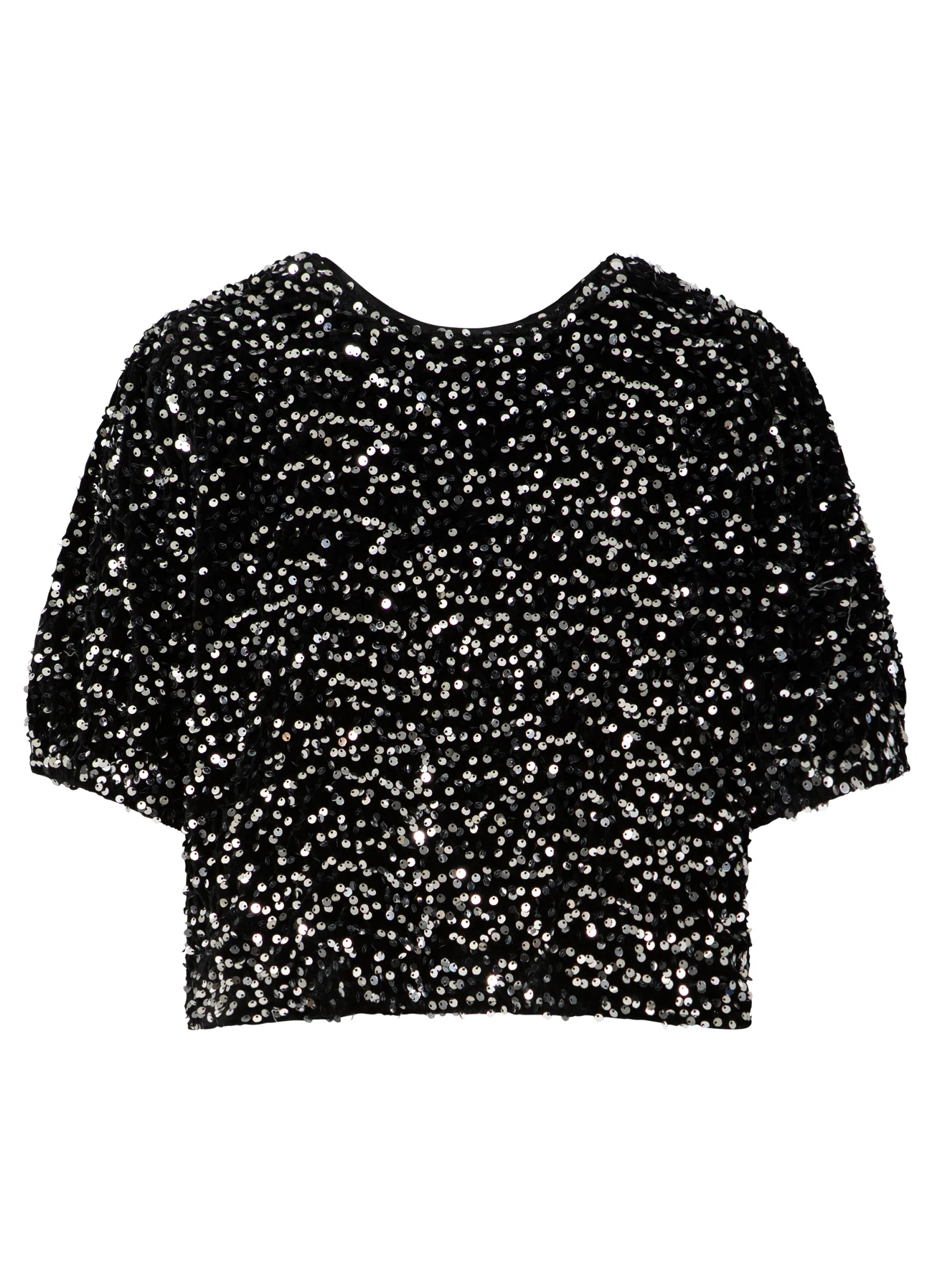 PAILLETTEN JAS MET STRIKKEN - Black/ silver - Afbeelding 3