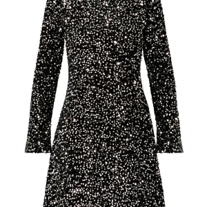 PAILLETTEN JURK - Black/ silver