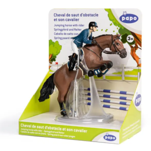 PAPO Spring paard met ruiter jongen 51562