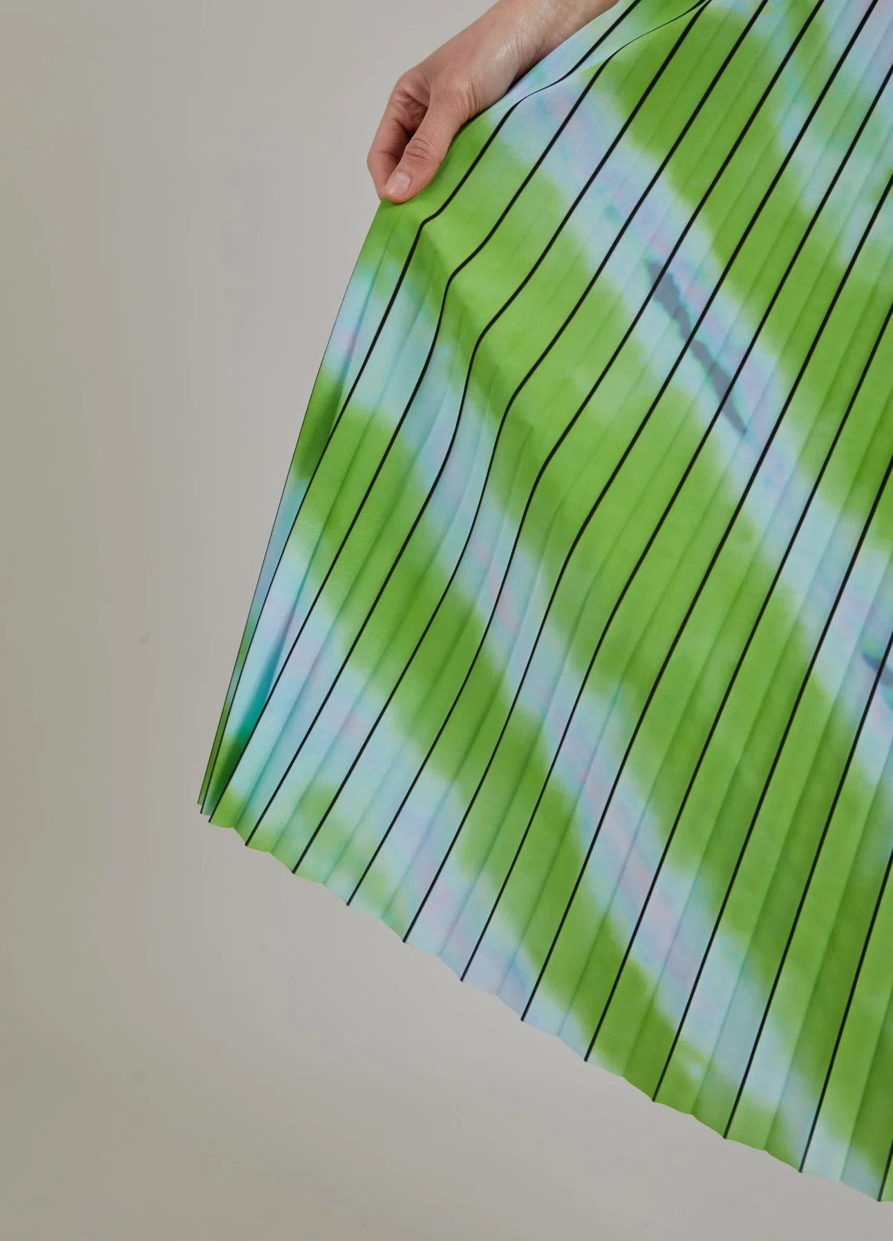 PLEATED SKIRT W. FADED STRIPE PRINT - Faded stripe print - Afbeelding 5