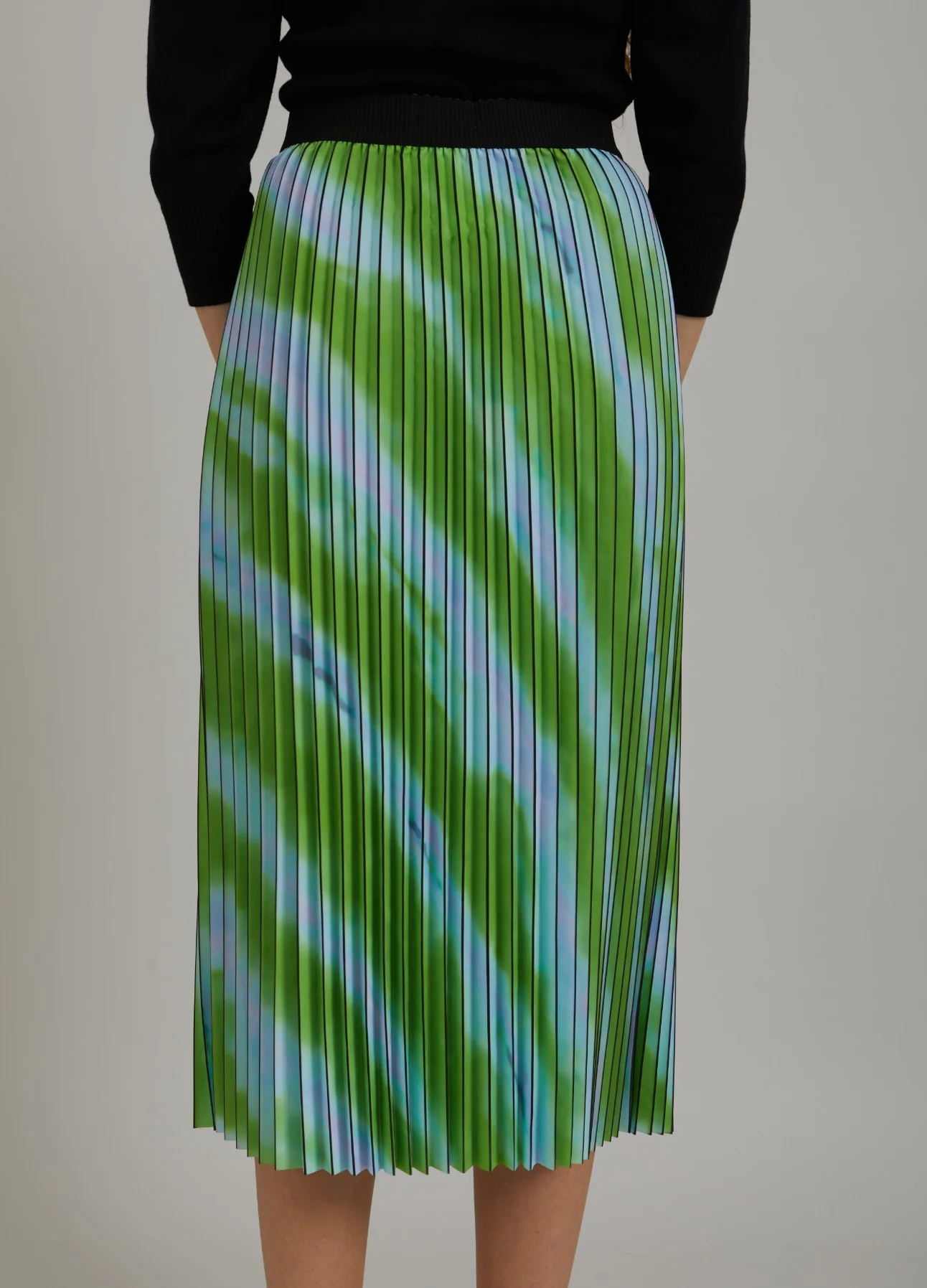 PLEATED SKIRT W. FADED STRIPE PRINT - Faded stripe print - Afbeelding 6