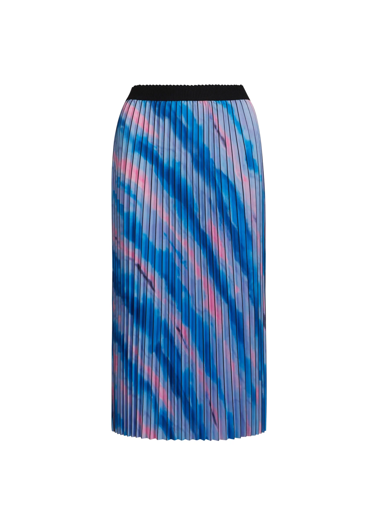 PLEATED SKIRT W. FADED STRIPE PRINT - Faded stripe print blue - Afbeelding 2