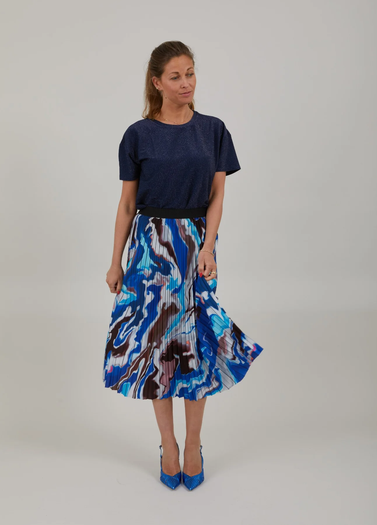 PLISSE SKIRT WITH PRINT - Flow print - Afbeelding 3