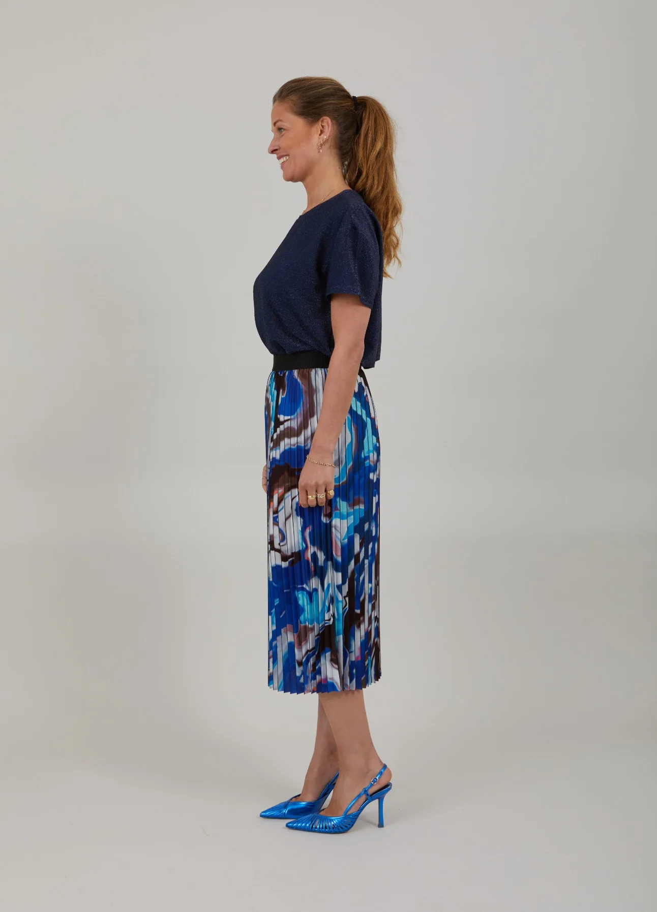 PLISSE SKIRT WITH PRINT - Flow print - Afbeelding 4