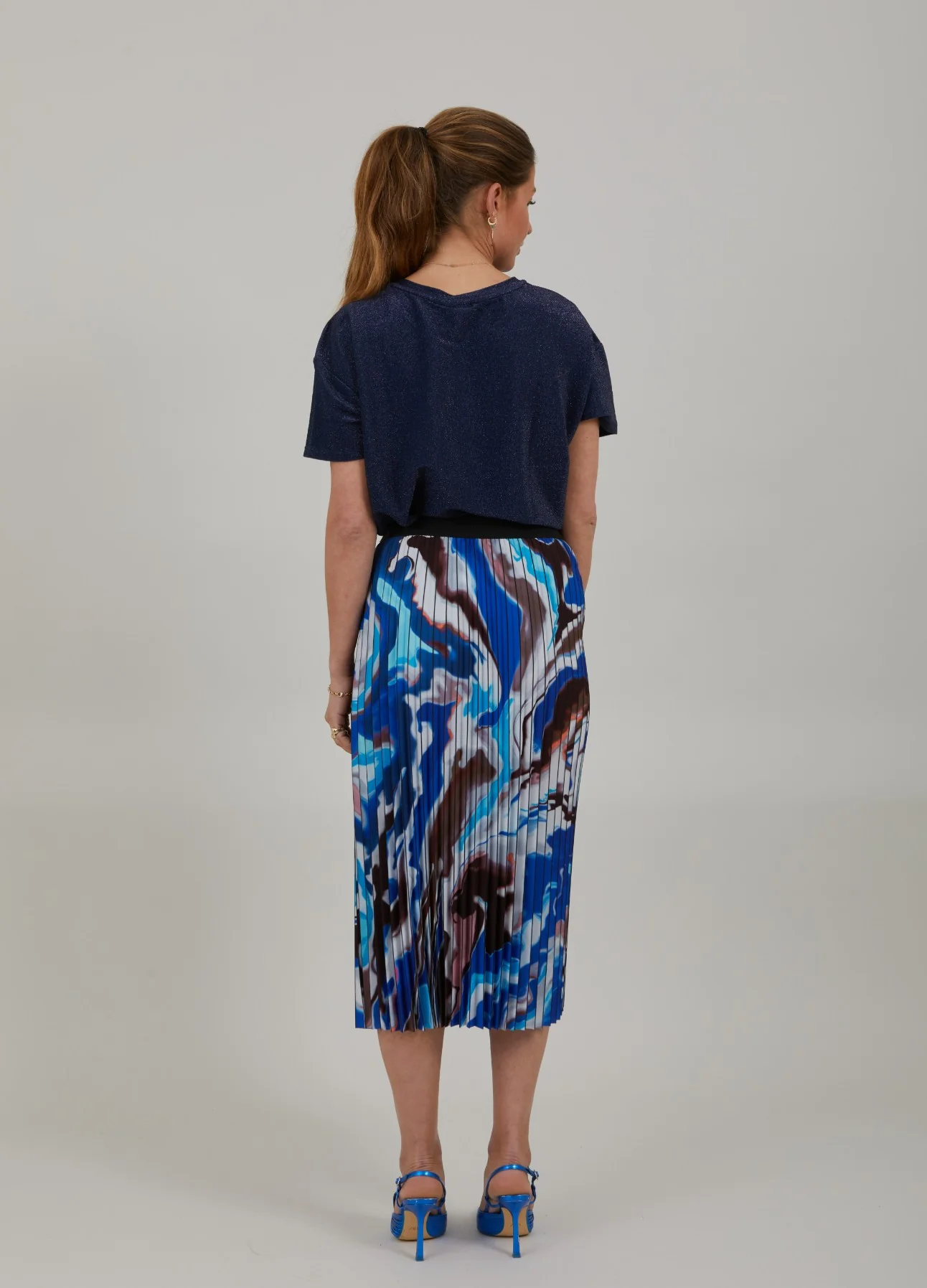 PLISSE SKIRT WITH PRINT - Flow print - Afbeelding 5