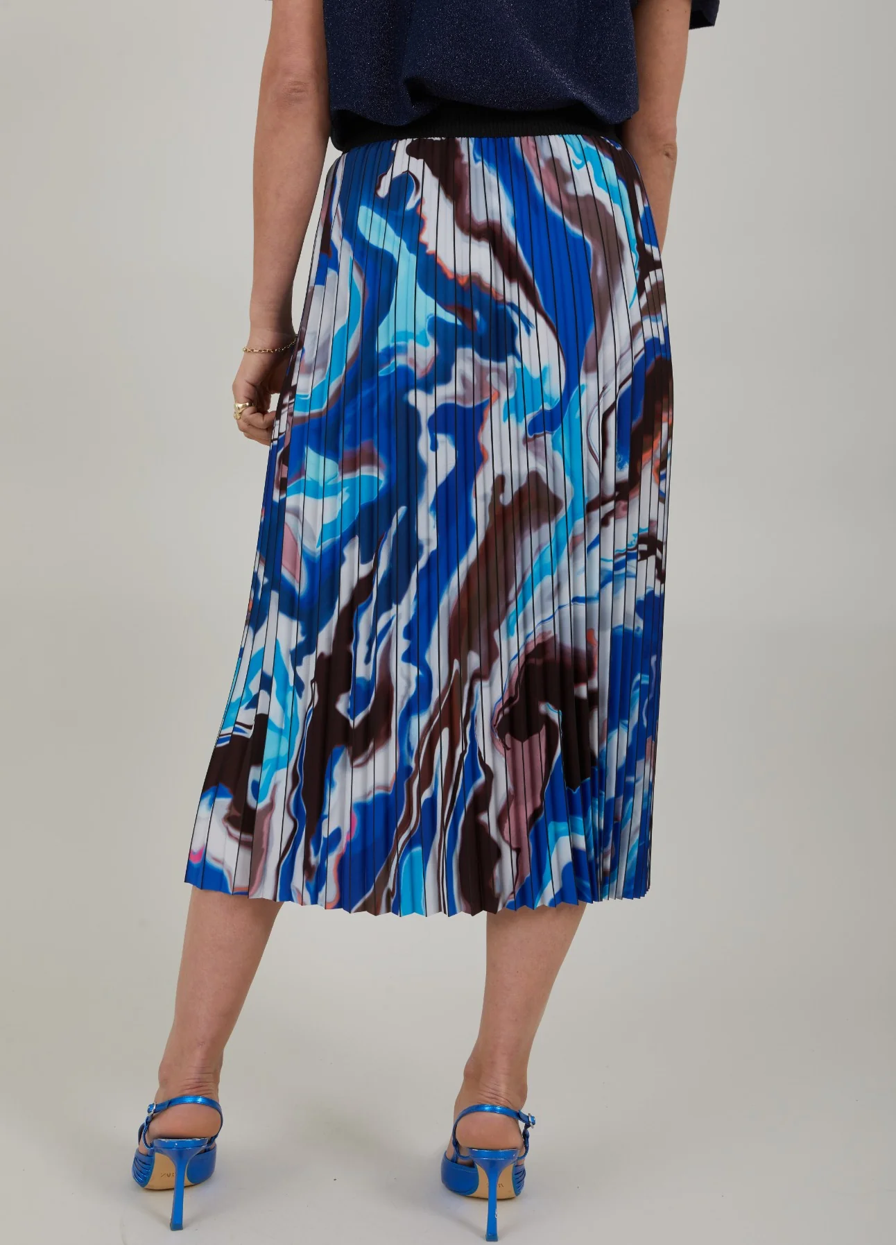 PLISSE SKIRT WITH PRINT - Flow print - Afbeelding 8