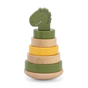 Houten stapeltoren Meneer dino Trixie met naam (gegraveerd)