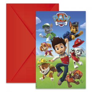 Paw Patrol 6 uitnodigingskaartjes per 6