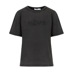 REVE GEWASSEN T-SHIRT - MIDDELMOUW - Washed grey