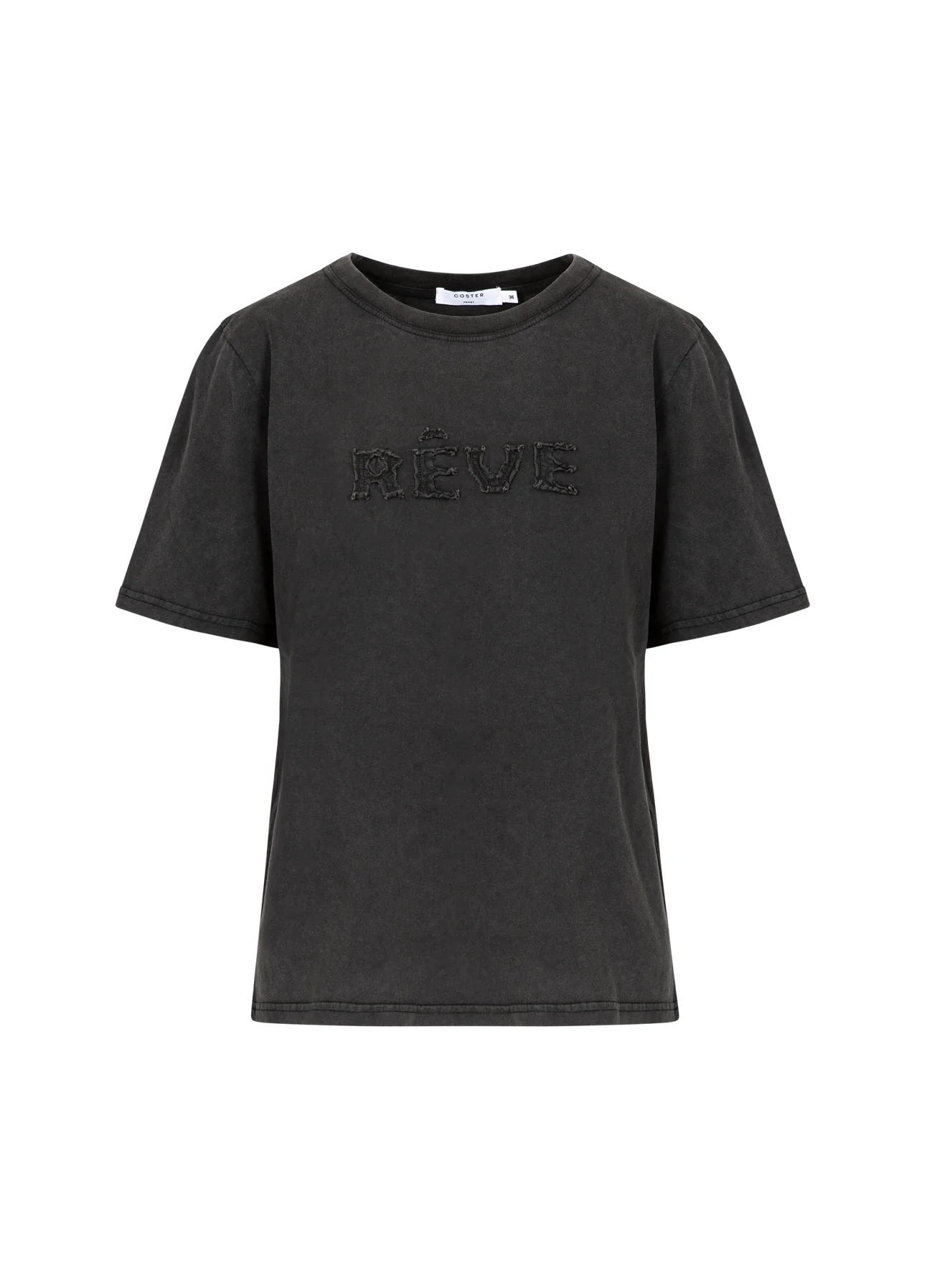 REVE GEWASSEN T-SHIRT - MIDDELMOUW - Washed grey - Afbeelding 2