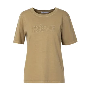 REVE GEWASSEN T-SHIRT - MIDDELMOUW - Washed sand