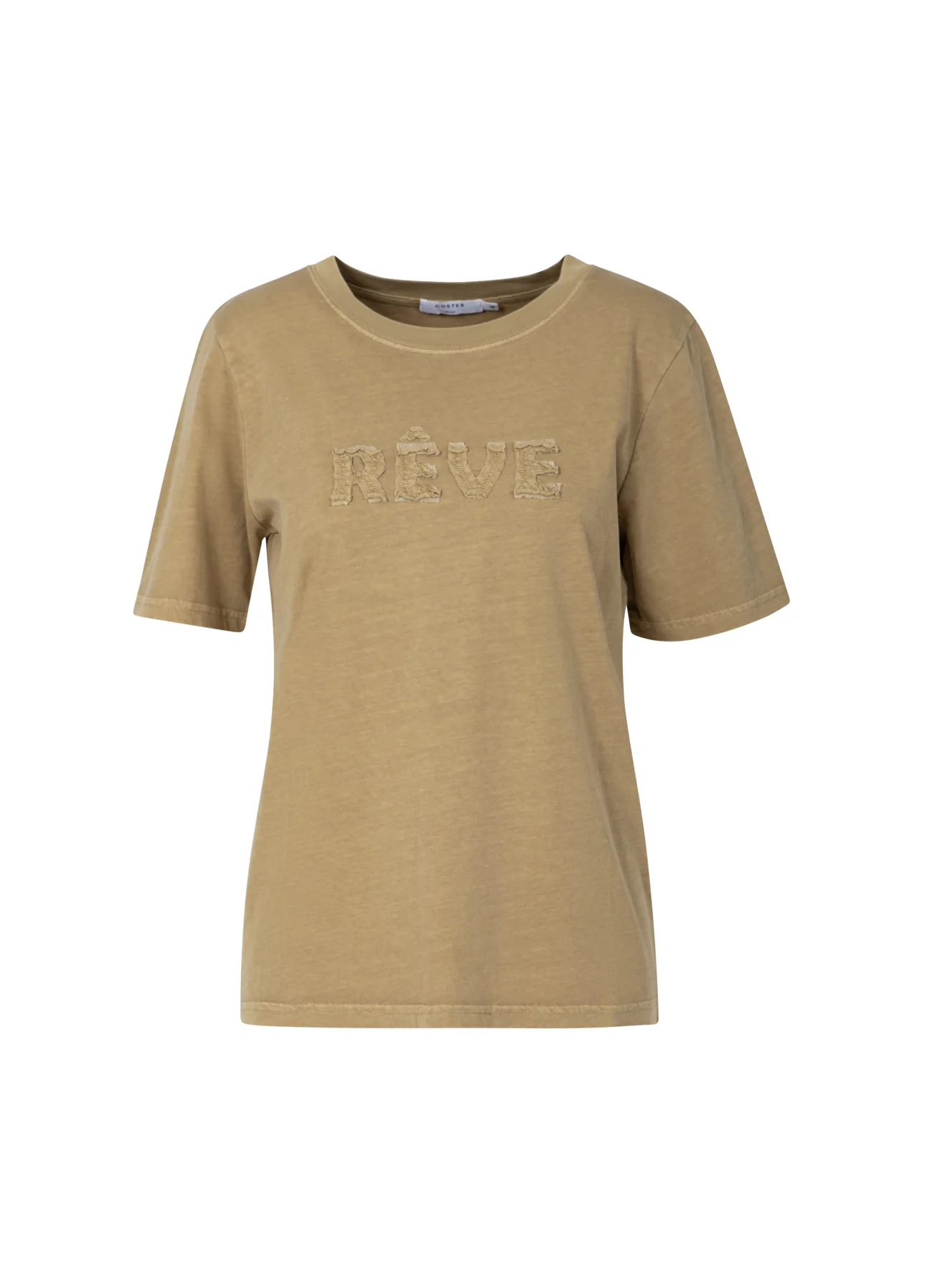 REVE GEWASSEN T-SHIRT - MIDDELMOUW - Washed sand