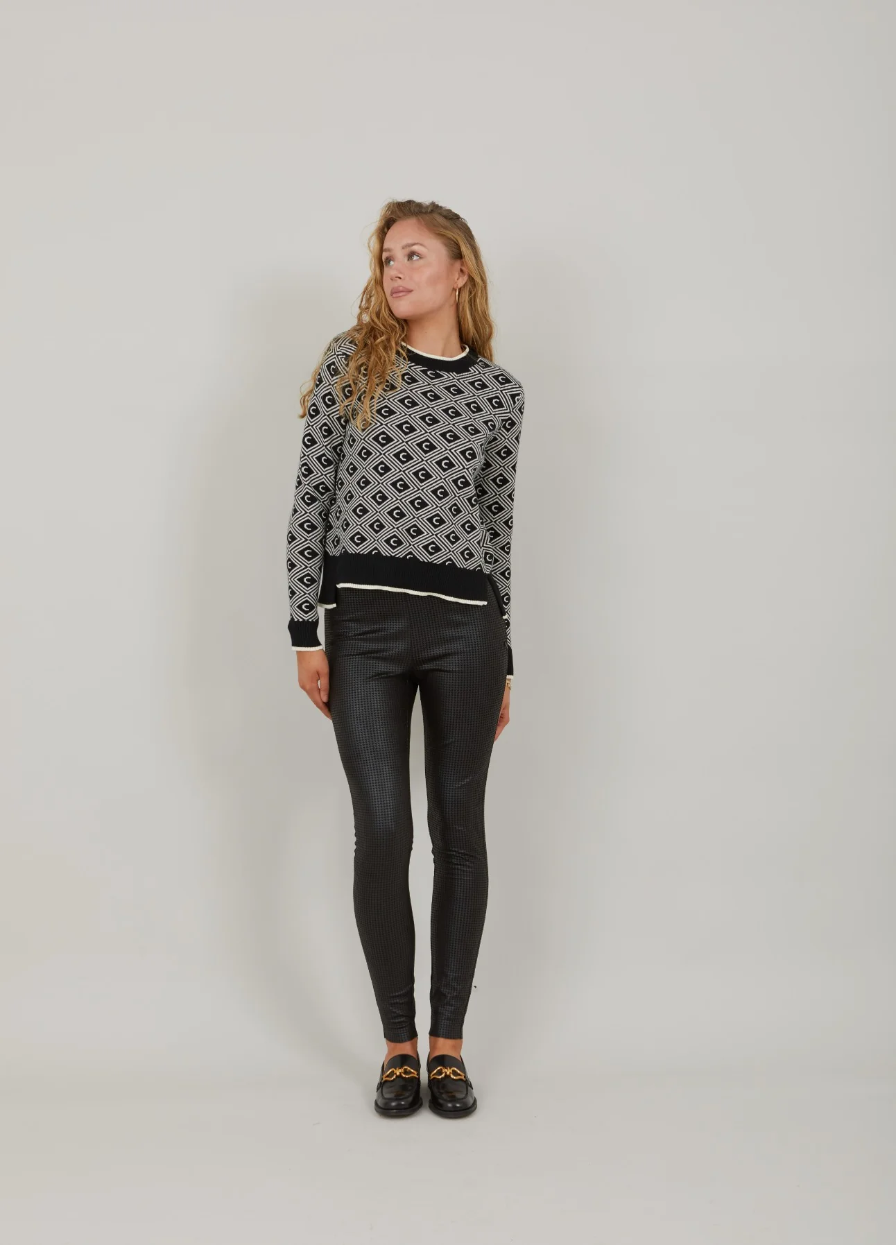 SCUBA LEGGINGS - MYNTE FIT - Black houndtooth print - Afbeelding 3