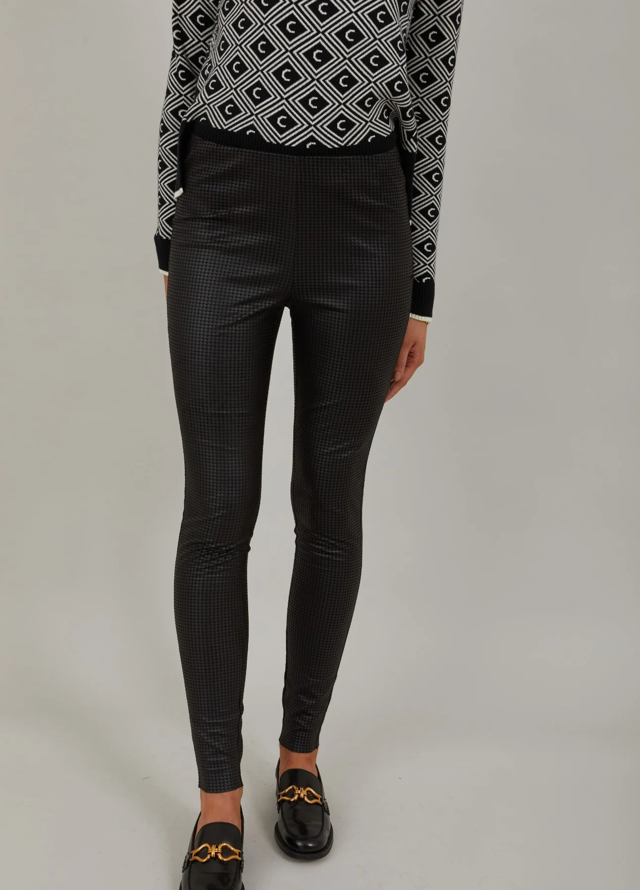 SCUBA LEGGINGS - MYNTE FIT - Black houndtooth print - Afbeelding 6