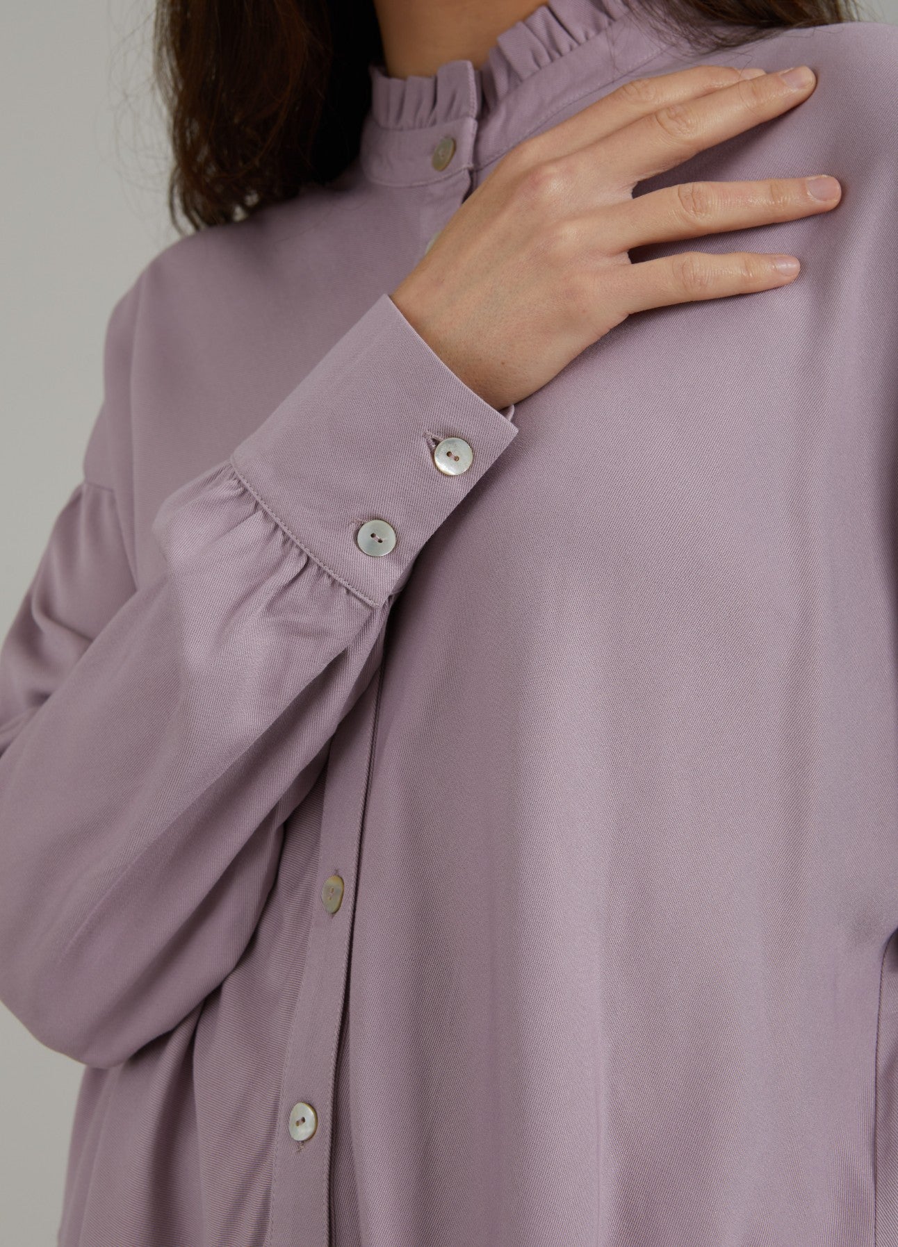 SHIRT IN ECOVERO LENZING VISCOSE - Dusty purple - Afbeelding 7