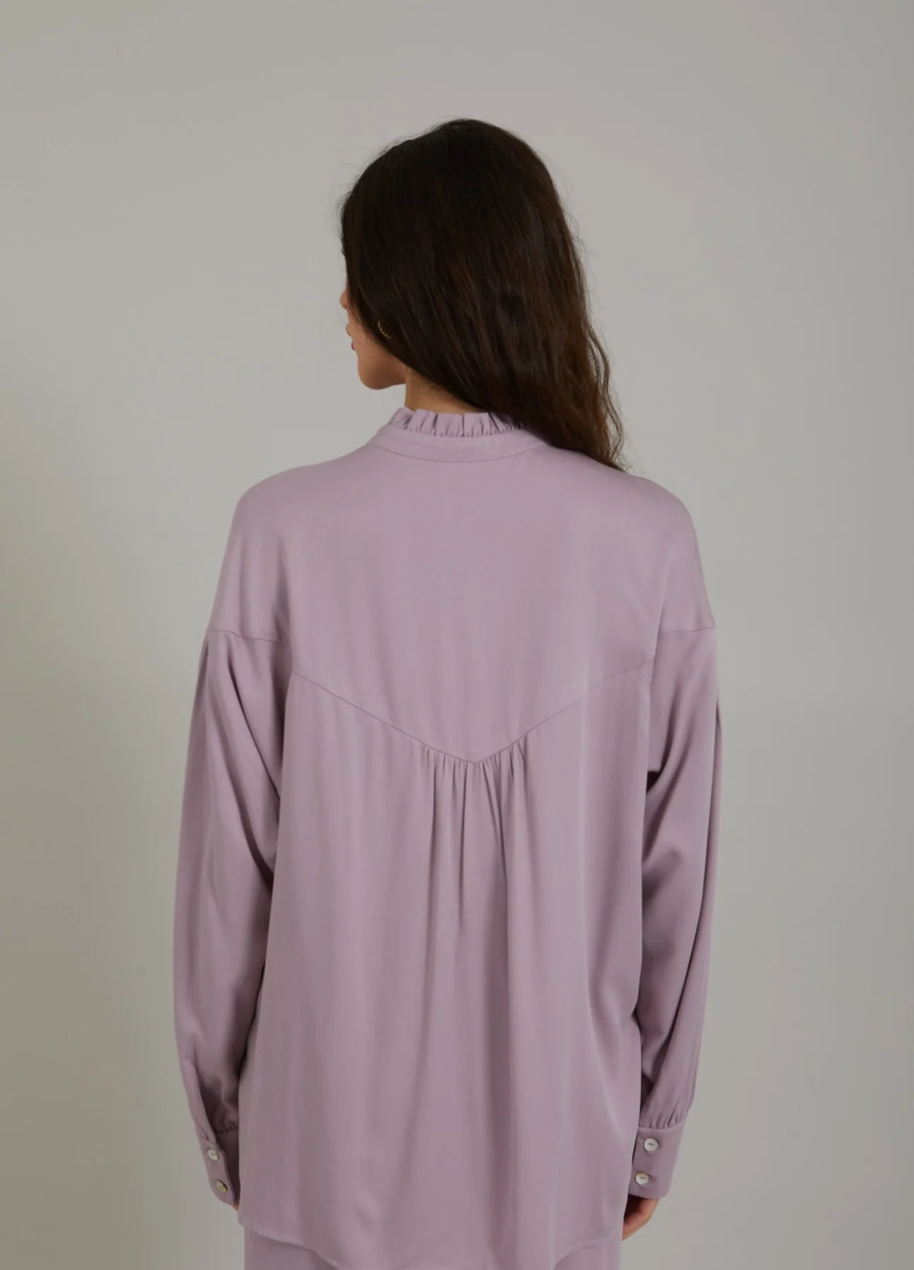 SHIRT IN ECOVERO LENZING VISCOSE - Dusty purple - Afbeelding 9