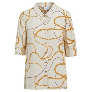 SHIRT W. CHAIN PRINT AND 3/4 LENGTH SLEEVES - Chain print