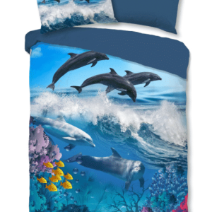 Dekbedovertrek Good Morning Dolfijnen Oceaan met naam