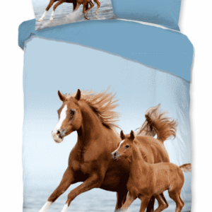 Dekbedovertrek Free Horses met naam