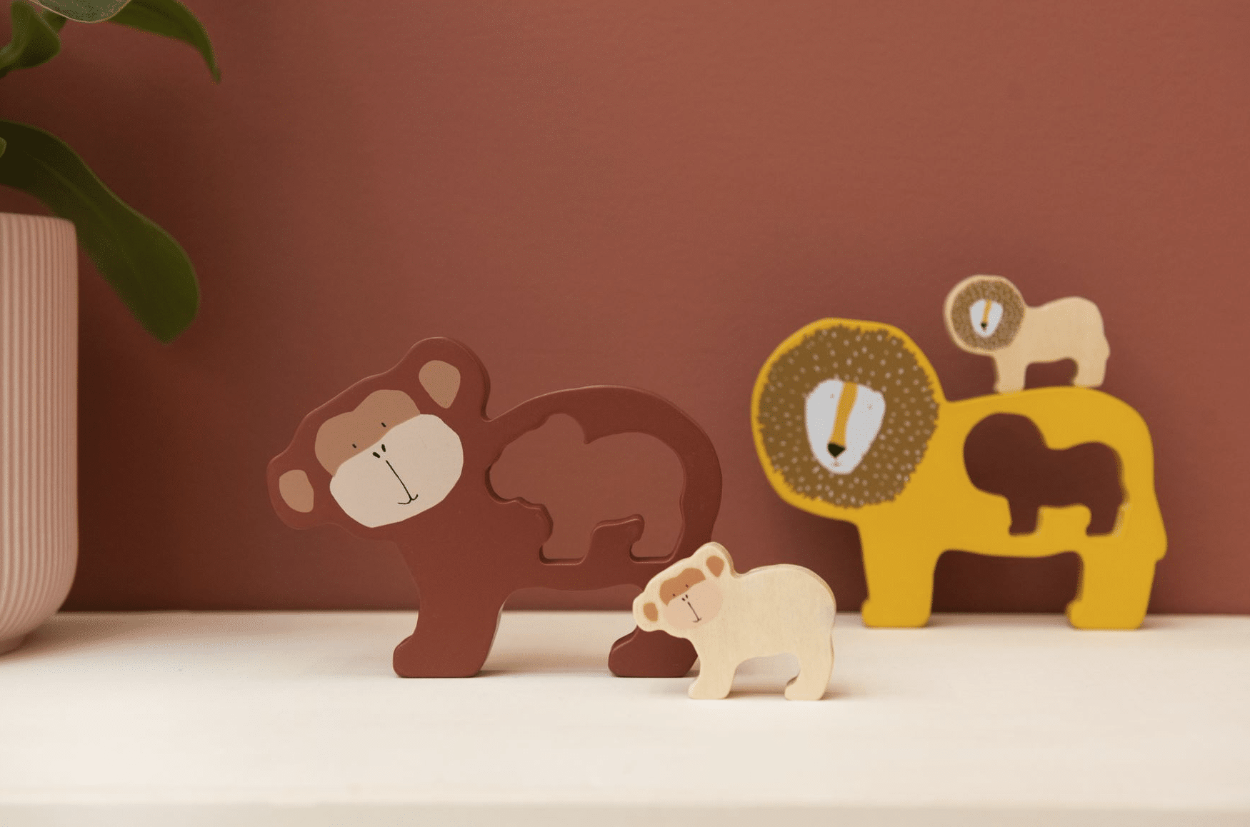 Houten babypuzzel Meneer Aap met naam Gegraveerd - Afbeelding 3