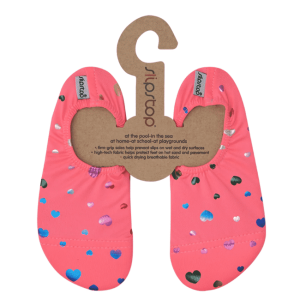 Slipstop Betty – Neon rose met regenboogkleurige hartjes