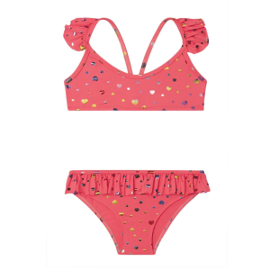 Slipstop Betty Bikini rose met regenboogkleurige hartjes