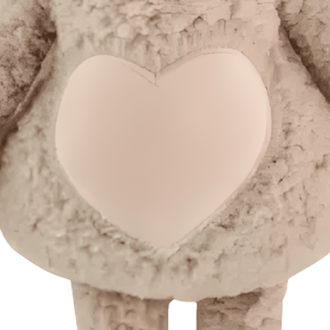 Pop Beige Beer met hart met naam (origineel)