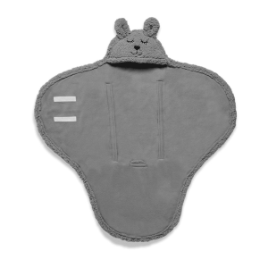 Wikkeldeken Bunny 100x105cm – Grey Jollein met naam