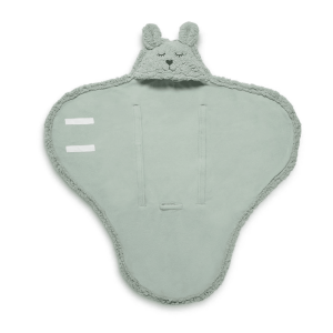Wikkeldeken Bunny 100x105cm – Ash Green Jollein met naam